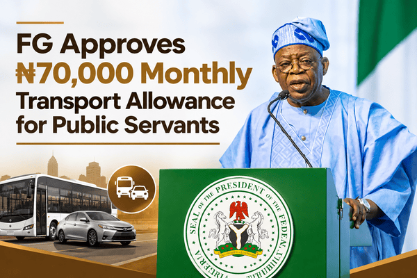 FG Approves ₦70,000 Monthly Transport Allowance for Public Servants
